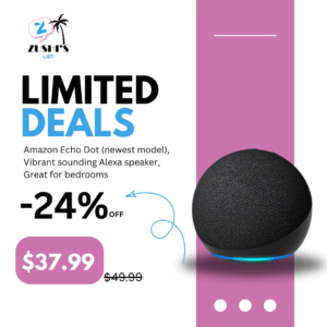 Amazon Echo Dot (newest model), Vibrant sounding Alexa speaker, Great for bedrooms, dining rooms and offices, Charcoal