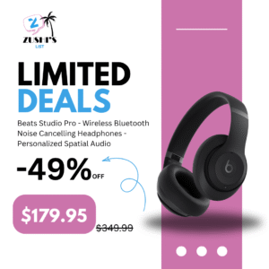 Beats Studio Pro - Wireless Bluetooth Noise Cancelling Headphones - Personalized Spatial Audio, USB-C Lossless Audio, Apple & Android Compatibility, Up to 40 Hours Battery Life - Black