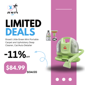Bissell Little Green Mini Portable Carpet and Upholstery Deep Cleaner, Car/Auto Detailer, with HydroRinse Self-Cleaning Tool and 4" Tough Stain Tool, Tea Green, 4075
