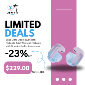 Bose Ultra Open Bluetooth Earbuds, True Wireless Earbuds with OpenAudio for Awareness, Clip On Design for Comfort, Immersive Audio, Up to 48 Hrs of Playtime, Chilled Lilac - Limited Edition Color