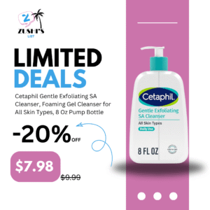 Cetaphil Gentle Exfoliating SA Cleanser, Foaming Gel Cleanser for All Skin Types, 8 Oz Pump Bottle, Salicylic Acid, Mandelic Acid & Gluconolactone, Gently Exfoliates, Dermatologist Recommended Brand