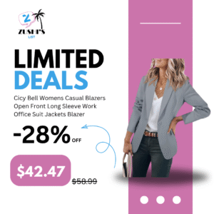 Cicy Bell Womens Casual Blazers Open Front Long Sleeve Work Office Suit Jackets Blazer