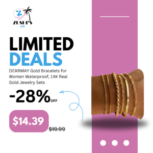 DEARMAY Gold Bracelets for Women Waterproof, 14K Real Gold Jewelry Sets Trendy Thin Dainty Stackable Cuban Link Paperclip Chain Bracelet Pack Fashion Accessories Gifts for Womens