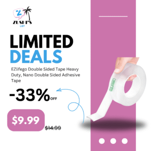 EZlifego Double Sided Tape Heavy Duty, Nano Double Sided Adhesive Tape, Clear Mounting Tape Picture Hanging Adhesive Strips (9.85FT)