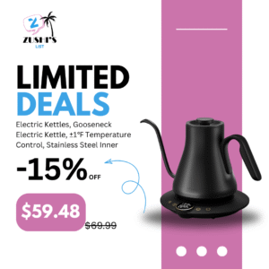 Electric Kettles, Gooseneck Electric Kettle, ±1℉ Temperature Control, Stainless Steel Inner, Quick Heating for Pour Over Coffee, Brew Tea, Boil Hot Water, 1500W/0.9L (Matte Black)
