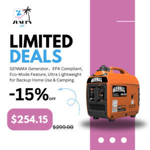 GENMAX Generator，EPA Compliant, Eco-Mode Feature, Ultra Lightweight for Backup Home Use & Camping