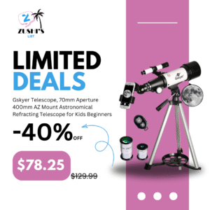 Gskyer Telescope, 70mm Aperture 400mm AZ Mount Astronomical Refracting Telescope for Kids Beginners - Travel Telescope with Carry Bag, Phone Adapter and Wireless Remote.