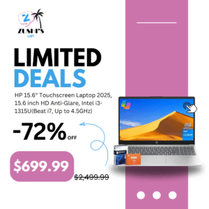 HP 15.6" Touchscreen Laptop 2025, 15.6 inch HD Anti-Glare, Intel i3-1315U(Beat i7, Up to 4.5GHz), Intel UHD, 32GB RAM, 2TB SSD, Copilot, Long Battery Life, Windows 11 Pro