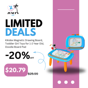 Kikidex Magnetic Drawing Board, Toddler Girl Toys for 1-2 Year Old, Doodle Board Pad Learning and Educational Toys for 1 2 3 Year Old Baby Kids Birthday Gift(Light Blue)