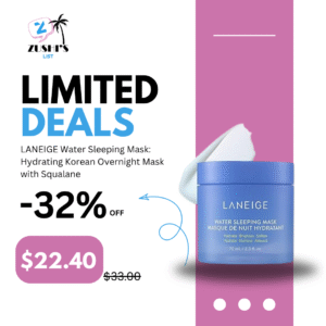 LANEIGE Water Sleeping Mask: Hydrating Korean Overnight Mask with Squalane & Probiotic-Derived Complex, for Bright, Glowing Skin & Barrier Support