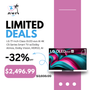 LG 77-Inch Class OLED evo AI 4K C5 Series Smart TV w/Dolby Atmos, Dolby Vision, HDR10, AI Super Upscaling 4K, Filmmaker Mode, Wow Orchestra, Alexa Built-in (OLED77C5PUA, 2025)