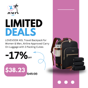 LOVEVOOK 40L Travel Backpack for Women & Men, Airline Approved Carry On Luggage with 3 Packing Cubes, TSA Overnight Bags, Waterproof Personal Item Bag, Weekender Essentials Backpacks fits 17" Laptop