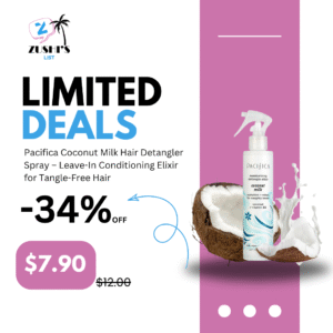 Pacifica Coconut Milk Hair Detangler Spray – Leave-In Conditioning Elixir for Tangle-Free Hair – Instantly Detangles Knots, Adds Shine & Moisture, Prevents Breakage & Frizz – Vegan & Cruelty-Free