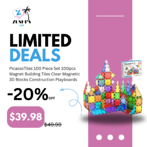 PicassoTiles 100 Piece Set 100pcs Magnet Building Tiles Clear Magnetic 3D Blocks Construction Playboards, Creativity Beyond Imagination, Inspirational, Recreational, Educational Conventional
