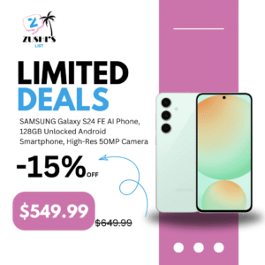 SAMSUNG Galaxy S24 FE AI Phone, 128GB Unlocked Android Smartphone, High-Res 50MP Camera, Long Battery Life, AMOLED Bright Display, US Version, 2024, US 1 Yr Warranty, Mint