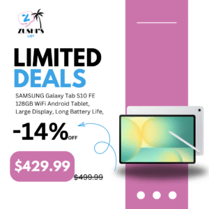 SAMSUNG Galaxy Tab S10 FE 128GB WiFi Android Tablet, Large Display, Long Battery Life, Exynos 1580 Processor, IP68 Water-Resistant, 90 Hz Refresh, S Pen for Note-Taking, US Version, Silver