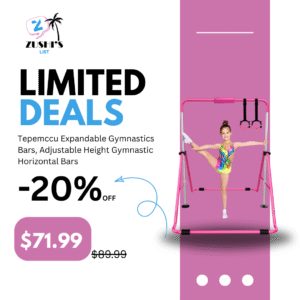 Tepemccu Expandable Gymnastics Bars, Adjustable Height Gymnastic Horizontal Bars, Children Folding Training Bar for Kids
