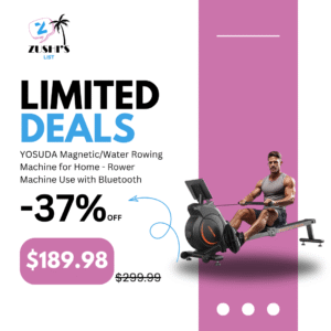 YOSUDA Magnetic/Water Rowing Machine for Home - Rower Machine Use with Bluetooth, App Supported, Rowing Machine for Taller Power Athletes, Comfortable Seat Cushion