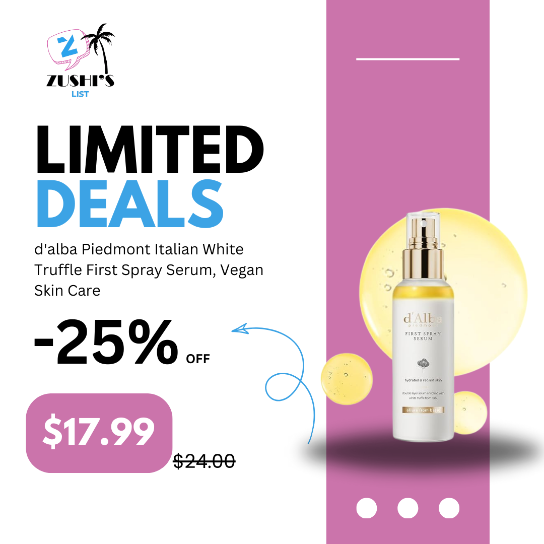 d'alba Piedmont Italian White Truffle First Spray Serum, Vegan Skin Care, Light-weight Face Moisturizer, Glow Serum for Radiant Skin, Non Comedogenic, All In One Mist, Korean Skin Care (3.38 fl oz.)