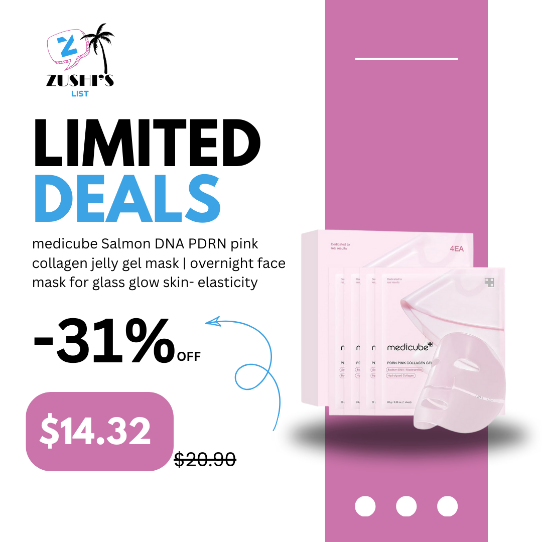 medicube Salmon DNA PDRN pink collagen jelly gel mask | overnight face mask for glass glow skin- elasticity, hydrating, firming and moisturizing | korean skincare, 28g, 4ea