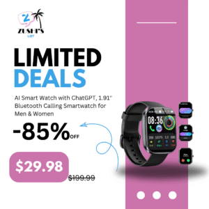 AI Smart Watch with ChatGPT, 1.91" Bluetooth Calling Smartwatch for Men Women, 110+ Fitness Modes Activity Tracker, Heart Rate/Sleep/Calorie Monitor, IP68 Waterproof Step Counter for Android iOS