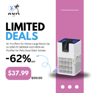 Air Purifiers for Home Large Room Up to 1250 Ft²,MOOKA H13 HEPA Air Purifier for Pets Dust Odor Smoke,Aromatherapy Function,Air Cleaner with 15dB Quiet Sleep Mode for Bedroom Office Living Room,White
