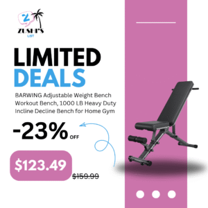 BARWING Adjustable Weight Bench Workout Bench, 1000 LB Heavy Duty Incline Decline Bench for Home Gym, Easy Assembly Foldable Training Lifting Bench, Ultra Short Gap 2025 New Version