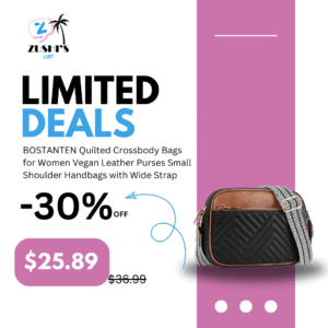 BOSTANTEN Quilted Crossbody Bags for Women Vegan Leather Purses Small Shoulder Handbags with Wide Strap