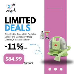 Bissell Little Green Mini Portable Carpet and Upholstery Deep Cleaner, Car/Auto Detailer, with HydroRinse Self-Cleaning Tool and 4" Tough Stain Tool, Tea Green, 4075