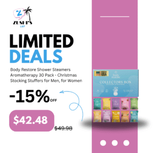 Body Restore Shower Steamers Aromatherapy 30 Pack - Christmas Stocking Stuffers for Men, Birthday Gifts for Women, White Elephant, Relaxation, Self Care - Collector’s Box