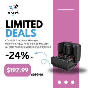 COMFIER 2 in 1 Foot Massager Machine,Shiatsu Foot and Calf Massager with Heat,Kneading,Vibration,Compression Massagers for Feet,Ankle,Leg,Tired Muscles & Plantar Fasciitis,Gift for Men Women