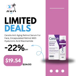 CeraVe Anti Aging Retinol Serum For Face, Encapsulated Retinol With Hyaluronic Acid, Niacinamide & Ceramides, Smooths Wrinkles & Fine Lines, Gentle Skin Brightening Serum, Fragrance Free, 1 Oz
