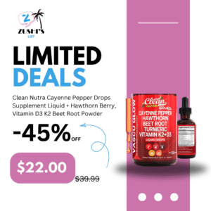 Clean Nutra Cayenne Pepper Drops Supplement Liquid + Hawthorn Berry, Vitamin D3 K2 Beet Root Powder, Ceylon Cinnamon, Turmeric Curcumin, Organic Panax Ginseng, Berberine Extract 1 Pack