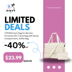 ETRONIK Gym Bag for Women, Personal Item Travel Bag with Shoes Compartment, Weekender Overnight Duffel Bag with Wet Pocket & USB Charging Port, Carry On Bag for Women, Travel, Gym, Weekend (Beige)