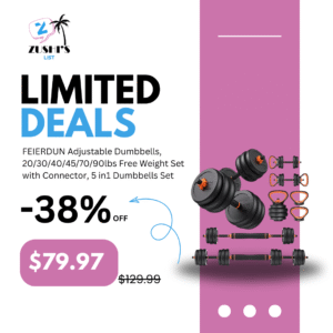 FEIERDUN Adjustable Dumbbells, 20/30/40/45/70/90lbs Free Weight Set with Connector, 5 in1 Dumbbells Set Used as Barbell, Kettlebells, Push up Stand, Weight Plate, Fitness Exercises for Home Gym Suitable Men/Women