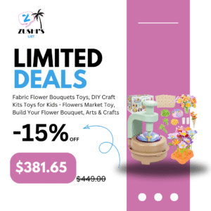 Fabric Flower Bouquets Toys, DIY Craft Kits Toys for Kids - Flowers Market Toy, Build Your Flower Bouquet, Arts & Crafts for 4 5 6 7 8 Year Toddler Girl, Educational Activity Preschool B-Day Gifts