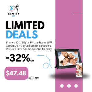 Frameo 10.1" Digital Picture Frame WiFi, 1280x800 HD Touch Screen Electronic Picture Frame Slideshow, 32GB Memory, Send Photos from Your Phone Anywhere, Photo Gifts for Parents and Grandparents