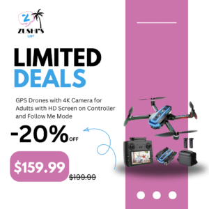 GPS Drones with 4K Camera for Adults with HD Screen on Controller and Follow Me Mode,Long Flight Time and Distance,Transmission and GPS Auto Return,G10 RC Quadcopter Easy fly for Beginner and Kids,Under 249g