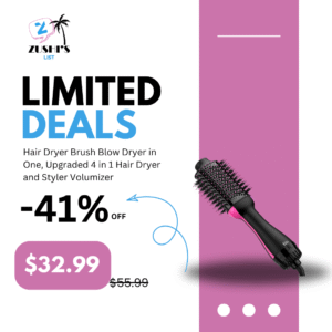 Hair Dryer Brush Blow Dryer in One, Upgraded 4 in 1 Hair Dryer and Styler Volumizer with Negative Ion Anti-frizz Ceramic Titanium Barrel Hot Air Hair Straightener Brush
