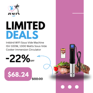 Inkbird WIFI Sous Vide Machine ISV-100W, 1000 Watts Sous-Vide Cooker Immersion Circulator with 14 Preset Recipes on APP & Calibration Function, Thermal Immersion, Fast-Heating with Timer |Best Gift