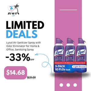 Lysol Air Sanitizer Spray with Odor Eliminator for Home & Office, Sanitizing Spray, Air Freshener Alternative, Light Breeze Scent, 10 oz (Pack of 3)
