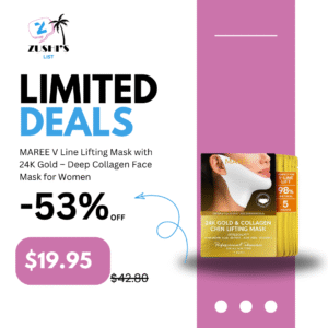 MAREE V Line Lifting Mask with 24K Gold – Deep Collagen Face Mask for Women – Jawline Shaper Mask with Retinol & Hyaluronic Acid – Neck Tightening & Firming - Double Chin Strap for Face Lift