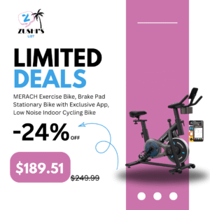 MERACH Exercise Bike, Brake Pad Stationary Bike with Exclusive App, Low Noise Indoor Cycling Bike with 300lbs Weight Capacity, Tablet Mount and Fitness Courses for Weight Loss