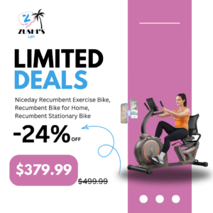 Niceday Recumbent Exercise Bike, Recumbent Bike for Home, Recumbent Stationary Bike 400LBS Weight Capacity, Magnetic Recumbent Bike with Smart APP, LCD Monitor, Heart Rate Handle