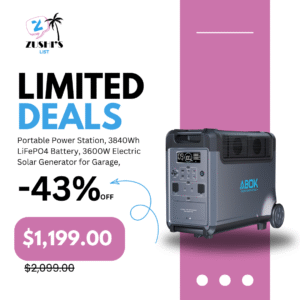 Portable Power Station, 3840Wh LiFePO4 Battery, 3600W Electric Solar Generator for Garage, Home, Off-Grid Living, Camping, RVs, Outdoor Adventures, Power Outages (Ark3600)