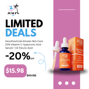 SeoulCeuticals Korean Skin Care 20% Vitamin C Hyaluronic Acid Serum + CE Ferulic Acid - Potent Anti Aging, Anti Wrinkle Korean Beauty 1oz