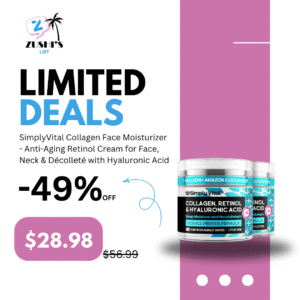 SimplyVital Collagen Face Moisturizer - Anti-Aging Retinol Cream for Face, Neck & Décolleté with Hyaluronic Acid - Made in USA, Daily Moisturizer Face Cream, 2-Pack
