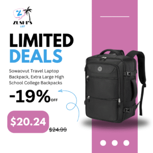 Sowaovut Travel Laptop Backpack, Extra Large High School College Backpacks, Flight Approved Daypack Business Bag Fit 17.3 inch Laptop for Men Women (Black)