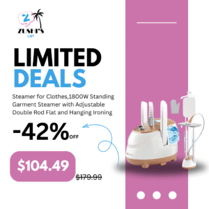 Steamer for Clothes,1800W Standing Garment Steamer with Adjustable Double Rod,Flat and Hanging Ironing,Clothes Steamers with 10 Ironing Modes,30s Fast Heat-up