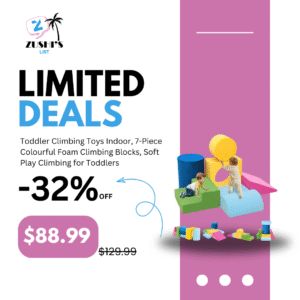 Toddler Climbing Toys Indoor, 7-Piece Colourful Foam Climbing Blocks, Soft Play Climbing for Toddlers, Modular Crawling & Sliding Play Set for Toddlers 1-3 Years Old
